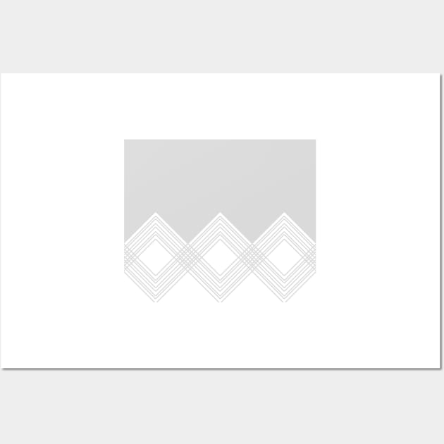 Abstract geometric pattern - gray and white. Wall Art by kerens